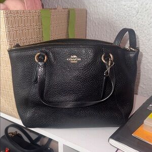 Coach Black Pebbled Leather Shoulder Bag